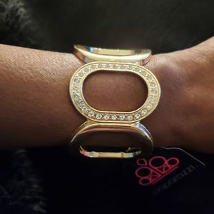 Gold bracelets with sparkles